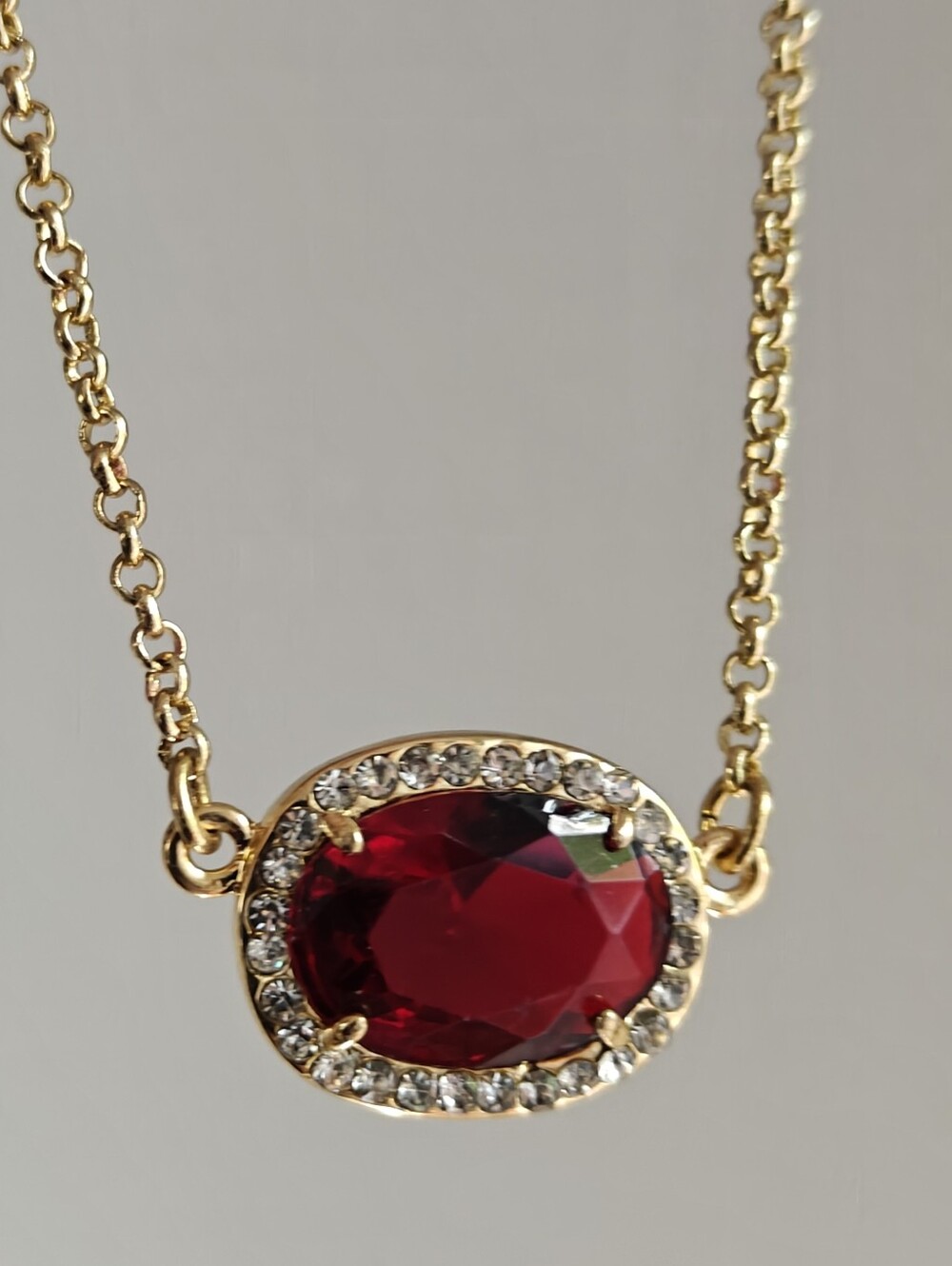 Ralph Lauren Garnet Glass Necklace EUC
